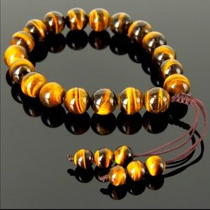 Brown Tiger eye Beaded Adjustable Cord bracelet for men and women